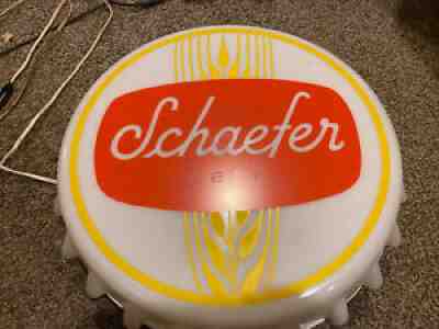 Vintage Schaefer Beer Bottle Cap Advertising Sign/Light