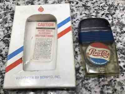 HTF Rare Vintage Scripto PEPSI BOTTLE CAP Soda Advertising VU Lighter & Box