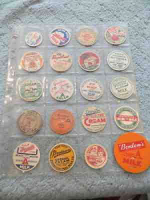 20 VINTAGE MILK PAPER CARDBOARD LID CAP-27TH PRES. WILLIAM TAFT ,WINSOR, BEACH'S