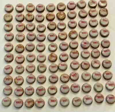VINTAGE CORK-LINED TAB SODA BOTTLE CAPS - LOT OF 100