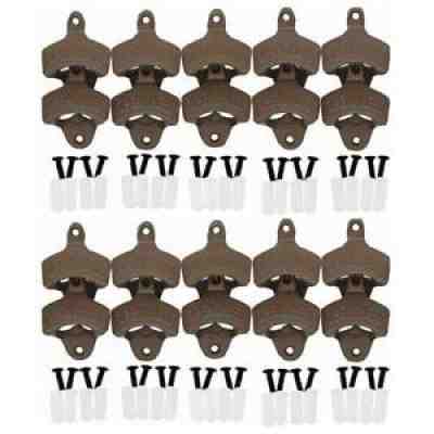 20 Pcs Cast Iron Vintage Rustic Style Opener Wall Mounted Beer Bottle Cap Opener
