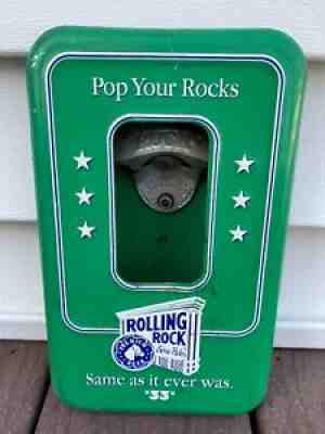 VINTAGE ROLLING ROCK BEER BOTTLE CAP OPENER AND CANISTER Starr X