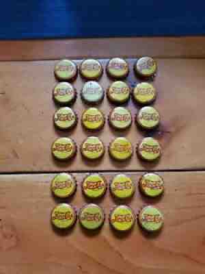 LOT of 24 Vintage Pepsi Cola Bottle Caps Yellow & Red 1930's Cork - Nice Shape