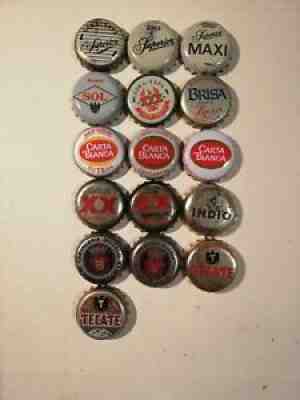 lot of 16 dif Vintage Mexican beer bottle caps kronkorken chapa capsule