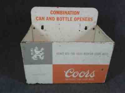 RARE VINTAGE COORS WALL-MOUNTED BEER BOTTLE CAP CATCHER, STORAGE BOX