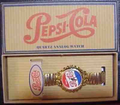 Authentic "NEW" Pepsi-Cola vintage Bottle Cap, Wrist watch, red, white, blue fac