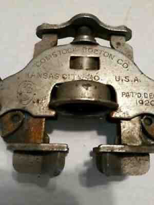 Vintage Bottle Capper Comstock Bolton Co Kansas City MO Hand Cap Metal Pat. 1920