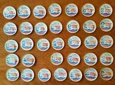Vintage Lot of 34 U.S. Presidents Glass Milk Bottle Caps Paper Tabs