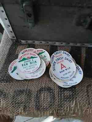 Vintage milk bottle caps lot 100 + sun Crest silver Crest Talent Ashland Oregon