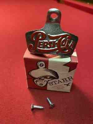 Vintage PEPSI COLA STARR X Stationary Wall Mount BOTTLE CAP OPENER Unused