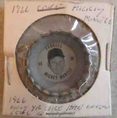 VINTAGE 1966 MICKY MANTLE NEW YORK YANKEES COCA-COLA BOTTLE CAP