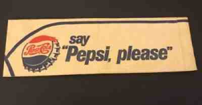 Vintage 1960s Say Pepsi Please Paper Soda Jerk Hat w Bottle Cap Logo
