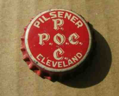 UNUSED P.O.C. POC PILSENER BEER CORK CAP CLEVELAND OHIO OH UNCOMMON VINTAGE CAP