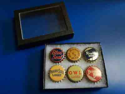 Rare Old Vtg Collectible Cork Beer Bottle Caps Rialto, Owl Lager, Blue Seal