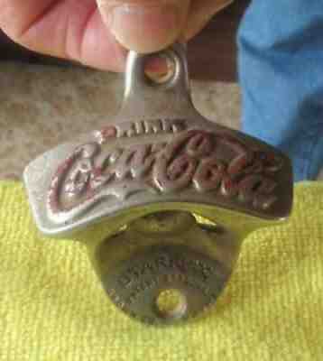Vintage Coca-Cola Bottle Cap Opener Star "X" Brown Co. Made in USA Wall Mount