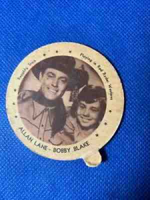 Vintage Dixie Clover Ice Cream Lid Red Ryder Movie Allan Lane and Bobby Lane