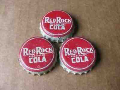 3 VINTAGE RED ROCK COLA SODA CORK BOTTLE CAPS VINTAGE COLLECTIBLE CORK CROWN CAP