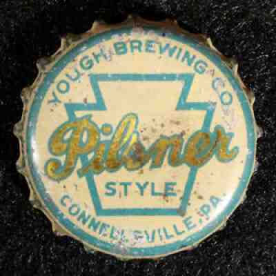 YOUGH PILSNER PA TAX CORK LINED BEER BOTTLE CAP CONNELLSVILLE PENNSYLVANIA CROWN