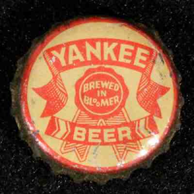 YANKEE BEER UNUSED CORK LINED BOTTLE CAP BLOOMER BREWERY WISCONSIN CROWN WISC WI
