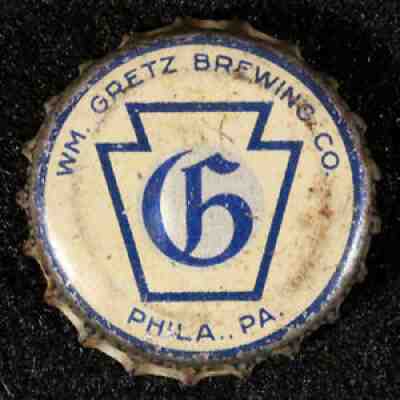GRETZ PA TAX CORK BEER BOTTLE CAP PHILADELPHIA, PENNSYLVANIA CROWN KEYSTONE PENN