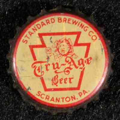 TRU-AGE PA TAX CORK BEER BOTTLE CAP STANDARD BREW. SCRANTON, PENN CROWN KEYSTONE