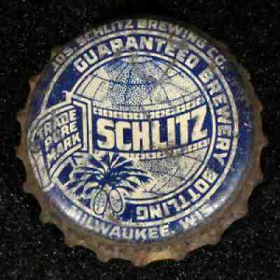 SCHLITZ â?¢SOUTH CAROLINA TAXâ?¢ CORK BEER BOTTLE CAP MILWAUKEE, WISCONSIN SC CROWN+