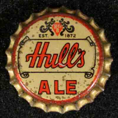 HULL'S ALE RED & GOLD UNUSED BEER BOTTLE CAP NEW HAVEN CONNECTICUT CONN CROWN CT