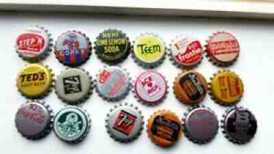 1950's EIGHTEEN,Bottle Crowns, Coca Cola, Big B, Frostie, Corky, Mason,Dr.Pepper