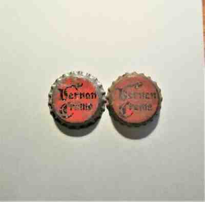 (2 qty) ~VERNON CREME~ Cork Beer Cap Bottle Cone Top Crown Vernon California CA