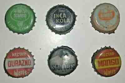 VINTAGE PERU Bottle Crown Caps SODA INCA KOLA BIMBO WATTS SOUTH AMERICA EDITION