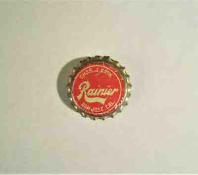 (B) Chas. J. Vath ~RAINIER~ Cork Beer Cap Crown Can San Jose Calif CA ~~UNUSED~~