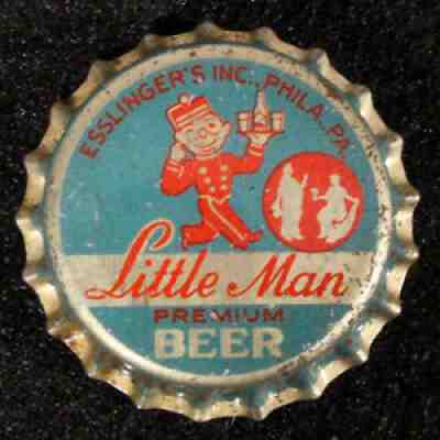ESSLINGER'S â?¢LITTLE MANâ?¢ NC TAX CORK BOTTLE CAP PHILADELPHIA, PENNSYLVANIA CROWN