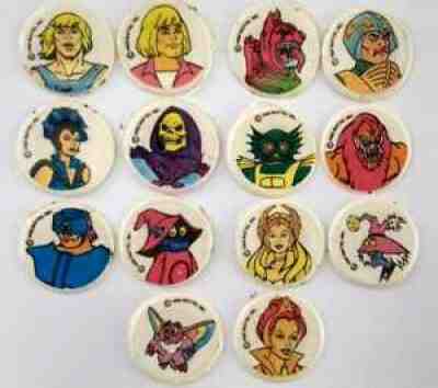 HE MAN PLASTIC LINE BOTTLE CROWN CAPS COMPLETE PROMO 80'S CRUSH