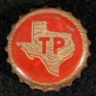 TEXAS PRIDE "TP" CORK LINED BEER BOTTLE CAP PEARL SAN ANTONIO TEXAS CROWN TEX TX