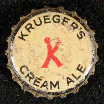 KRUEGER'S CREAM ALE K-MAN BALDY CORK BEER BOTTLE CAP NEWARK, NEW JERSEY NJ CROWN
