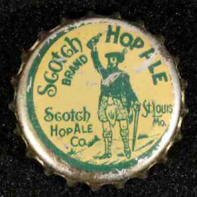 SCOTCH HOP ALE PRE-PRO SOLID CORK BEER BOTTLE CAP CROWN ST LOUIS MISSOURI MO OLD