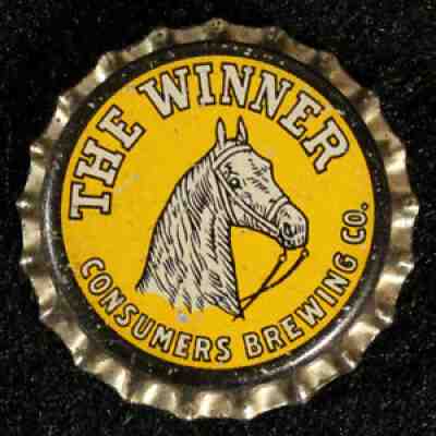 "WINNER" â HORSEâ  UNUSED CORK BEER BOTTLE CAP CONSUMERS NEWARK OHIO CROWN VINTAGE