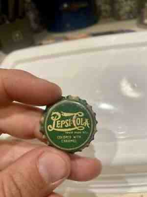 Green Pepsi Cola Bottle Cap Double Dot Soda Cork Lined Crown Top â??No drinkâ?