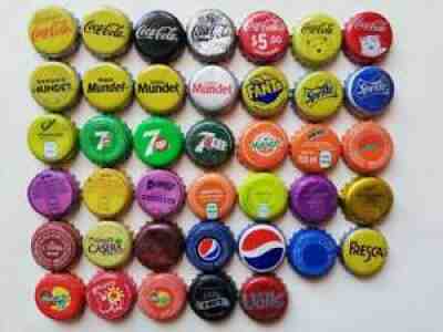 MEXICO soda bottle caps lot of 40 dif ficha chapa kronkorken capsule crown