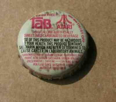 ATARI TAB TWIST OFF SODA CAP CROWN VINTAGE 1980'S ERA PL CAP #2 ASHEVILLE NC