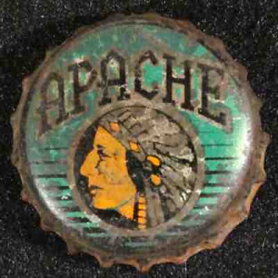 APACHE GREEN CORK LINE BEER BOTTLE CAP ARIZONA BREWING PHOENIX SUN CROWN ARIZ AZ
