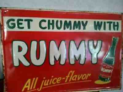 Rummy Soda Sign, Rare get chummy with Rummy