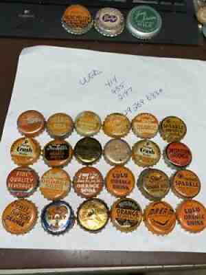 24 Vin ORANGE SODA BOTTLE CAP CORK LINED