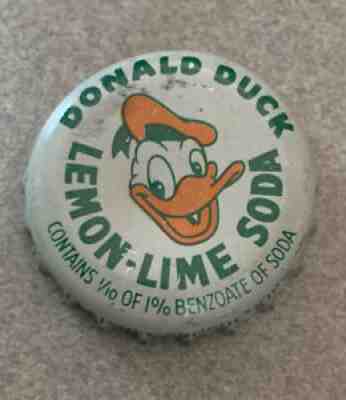 Donald Duck Lemon Lime Soda Cork Bottle Cap