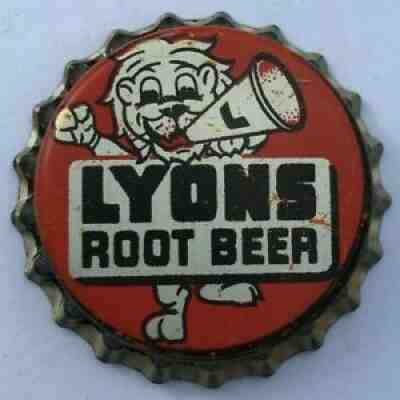 LYONS ROOT BEER SODA BOTTLE CAP; SAN FRANCISCO, CA; 1940-45; UNUSED CORK