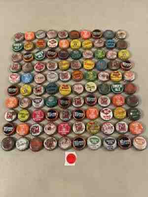 LOT OF 100 VINTAGE ANTIQUE BOTTLE CAPS POP SODA METAL ADVERTISING CORK