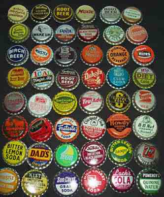 Lot of 200 Different Vintage Unused Soda Pop Bottle Caps 1940's to 1960's SET