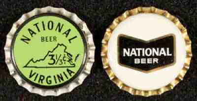 NATIONAL BEER PLASTIC BOTTLE CAPS BALTIMORE MARYLAND NATTY BOH BOHEMIAN VIRGINIA