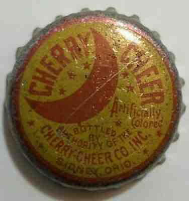 1940s Cherry Cheer Sidney OH Bottle Cap Ohio Vintage
