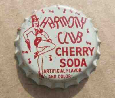 HARMONY CLUB CHERRY SODA CORK ERA CAP SCRANTON BEV CLEVELAND OHIO OH UNUSED